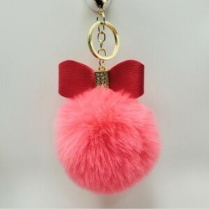 Peach Fur Keychain Accessory